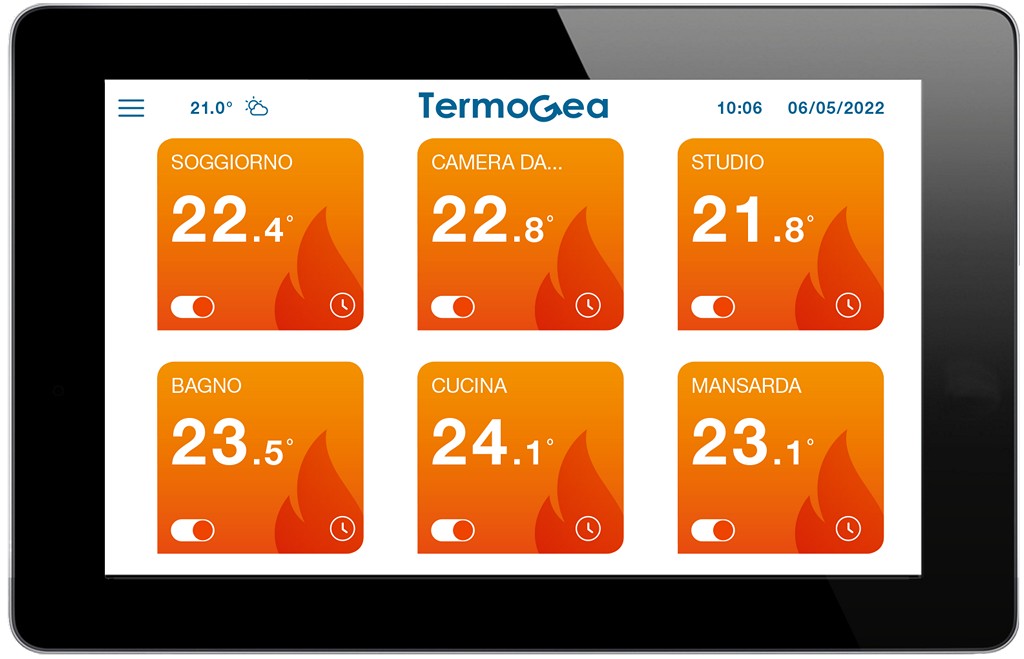 Pandemia e distanziamento sociale - Termostato a parete multizona Termogea Smart Touch