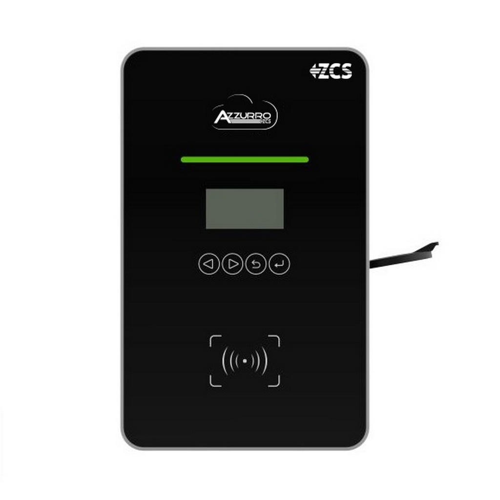 Colonnina ricarica veicoli ZCS Azzurro monofase 7 kWh e trifase 22 kWh