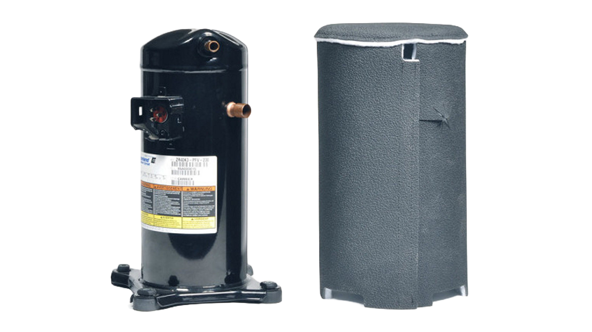 Insonorizzazione compressore pompa di calore.