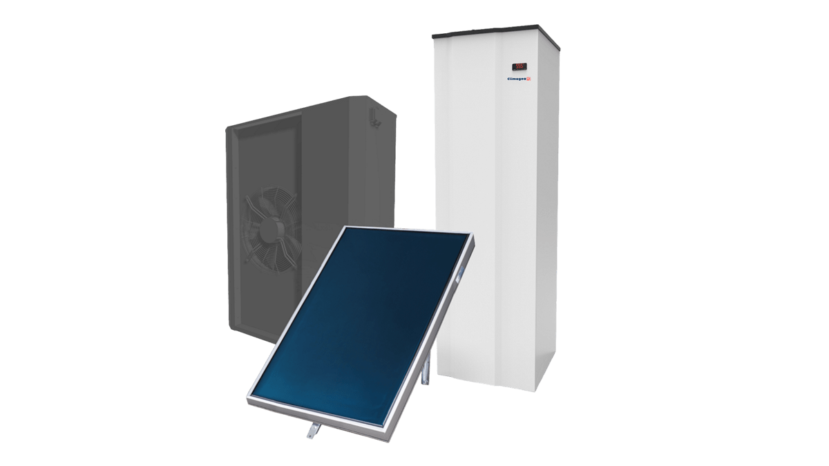 Pompa di calore solare R410A 14kW per villa o appartamento.