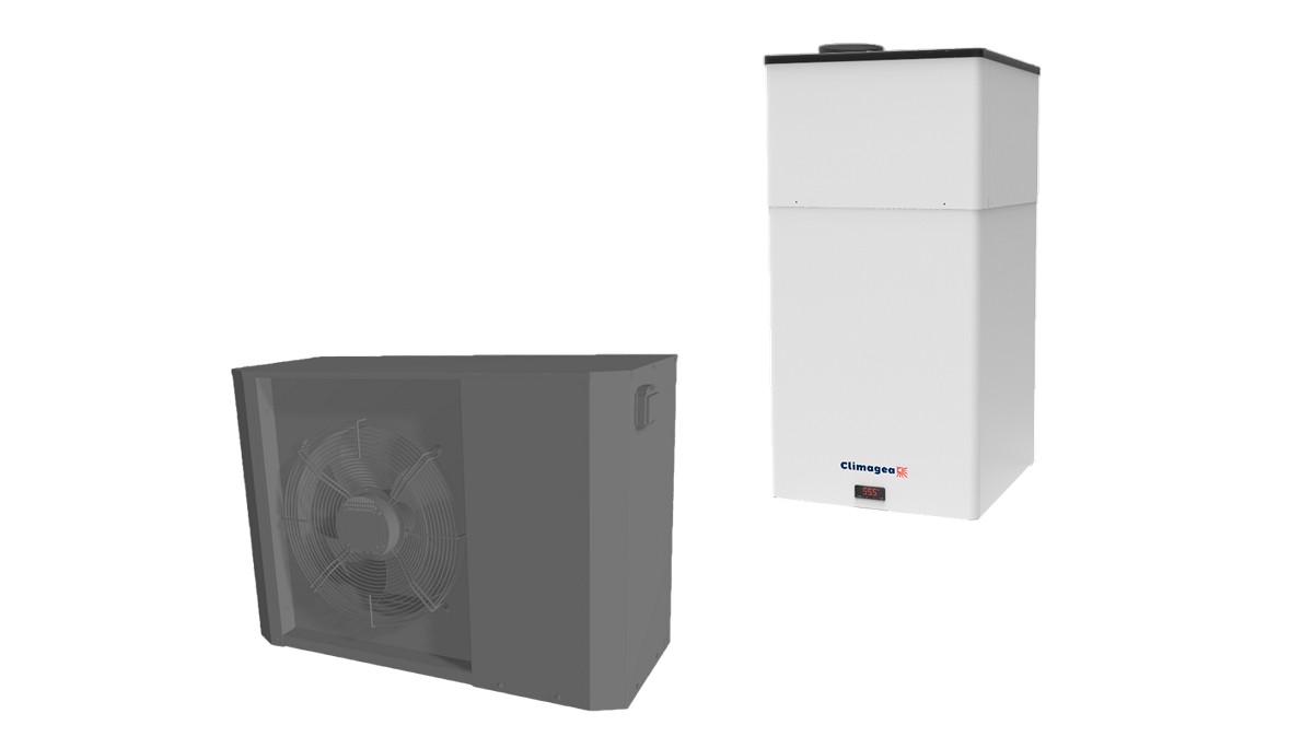 Scaldacqua a parete 100 litri con pompa di calore R410a 6kW.