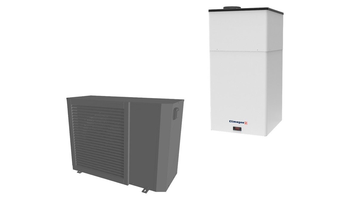 Scaldacqua a parete 130 litri con pompa di calore R32 da 8kW.