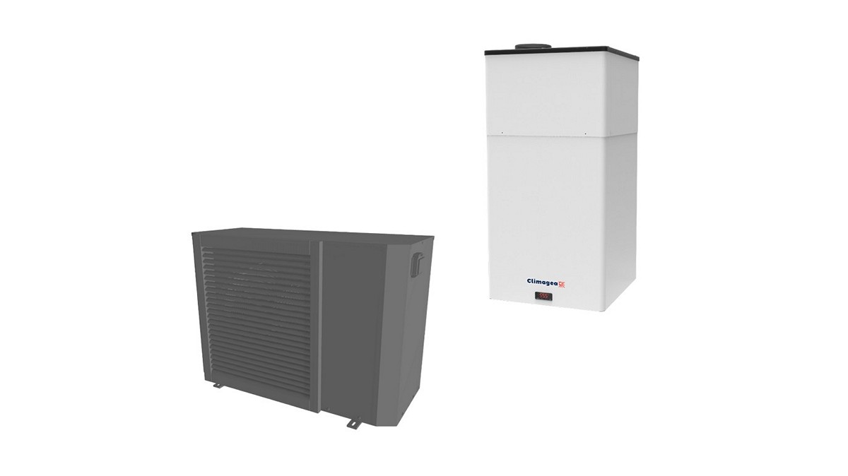 Scaldacqua a parete con pompa di calore R32.