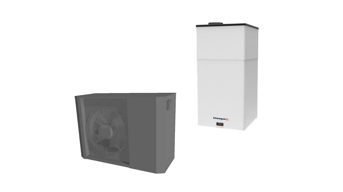 Scaldacqua a parete con pompa di calore R410a.