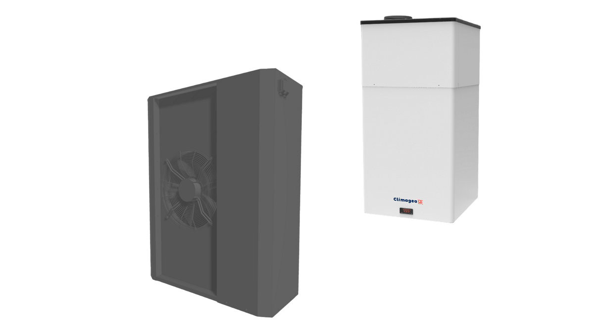 Scaldacqua a parete con pompa di calore R410A 12kW 130 litri.