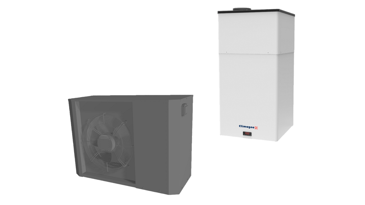 Scaldacqua a muro con pompa di calore 8kW 100 litri per piccoli appartamenti.