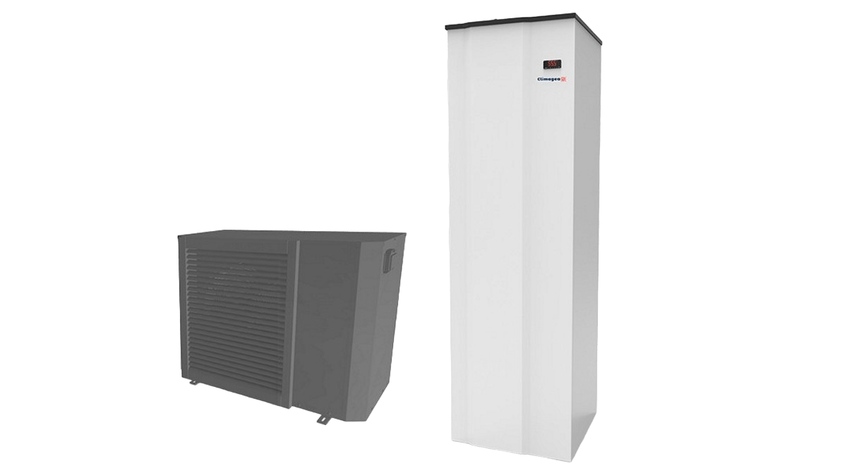 Pompa di calore R32 8kw con scaldacqua per monofamiliari.