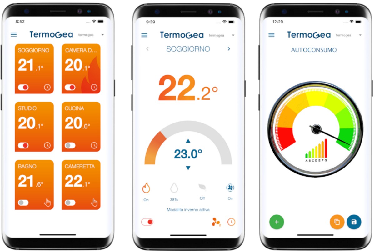 Termoregolazione evoluta e Autoconsumo da smartphone.